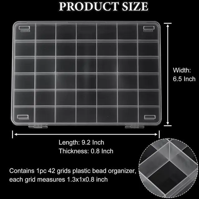 Alt view image 2 of 5 - SUTOKAKA 42 Grids Clear Plastic Jewelry Organizer Box