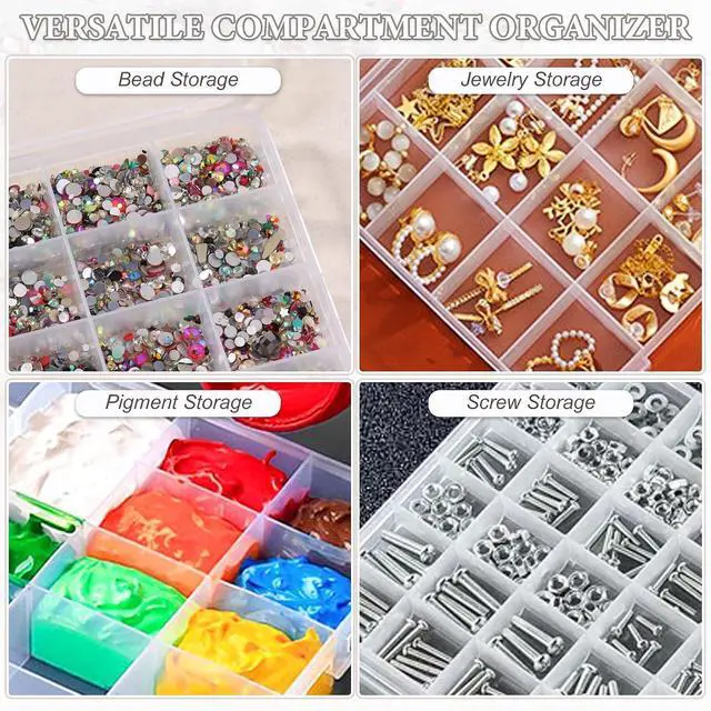 Alt view image 4 of 5 - SUTOKAKA 42 Grids Clear Plastic Jewelry Organizer Box