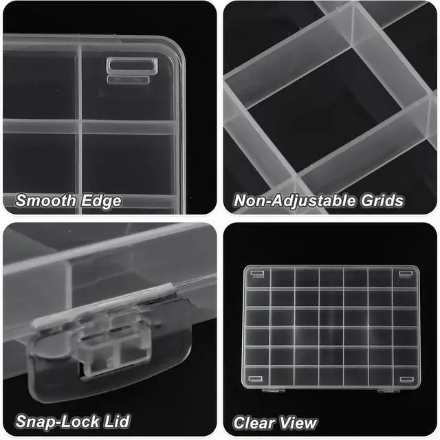 Alt view image 5 of 5 - SUTOKAKA 42 Grids Clear Plastic Jewelry Organizer Box