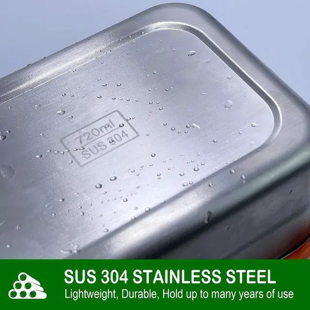 Alt view image 5 of 7 - AORAKI Stainless Steel Containers with Lids, Lunch Box Container with Leak Resistant Silicone Lid, Food Storage Bento Box for Snacks, Sandwiches, Fruits, Vegetables, 25oz