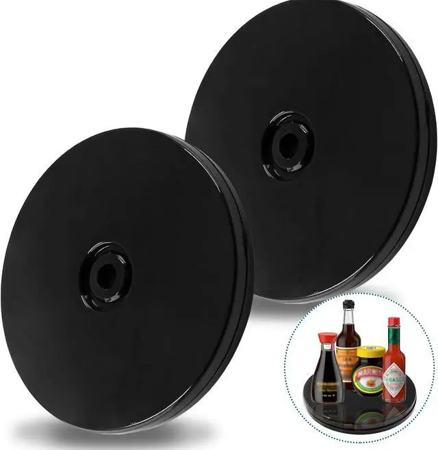 Main image of Bivethoi 4 Inch Turntable Mini Organizer, Black Rotating Tray, 2 Pack