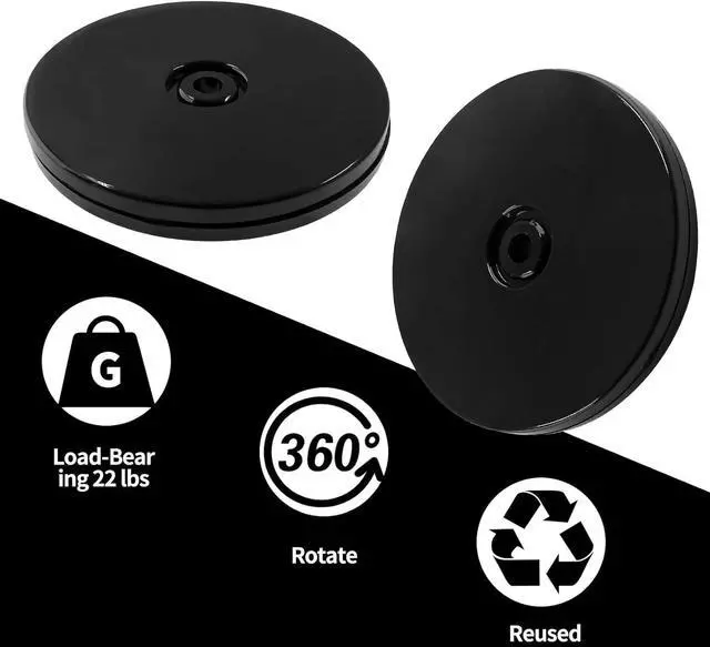 Alt view image 4 of 7 - Bivethoi 4 Inch Turntable Mini Organizer, Black Rotating Tray, 2 Pack