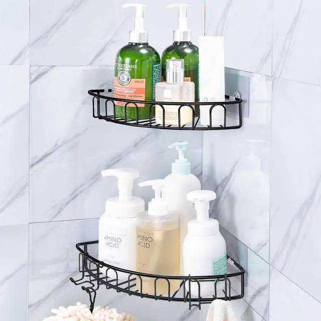Alt view image 7 of 7 - vivinin 15 Pack Shower Caddy Adhesive Replacement, Shower Shelf Adhesive No Drilling, Adhesive Hooks for Showe Caddy, Soap Holder, and Kitchen Racks