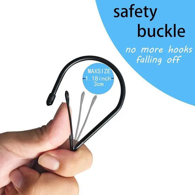 Alt view image 3 of 7 - 6Pcs S Hooks Hanging 12 inch Heavy Duty Large S Hooks with Safety Buckle, Long S Hook for Hanging Plant, Utility Hooks, Long Heavy Duty Hanging Hooks for Kitchen, Bathroom, Garden, Indoor, Outdoor