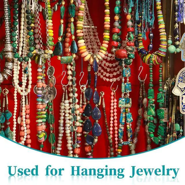 Alt view image 5 of 6 - Mozeat Lens 60 PCS S Hooks for Hanging 1 Inch Metal Hanging Hooks Mini S Hooks S Shaped Iron Wire Hook Hanger for Hanging Jewelry Small Kitchenware Potted Plants, Silver