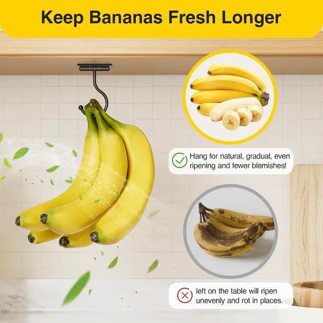 Alt view image 5 of 7 - Banana Hook Under Cabinet Adhesive, Under Counter Banana Hanger, Black