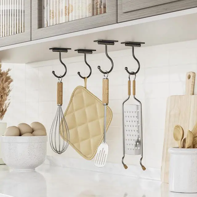 Alt view image 7 of 7 - Banana Hook Under Cabinet Adhesive, Under Counter Banana Hanger, Black