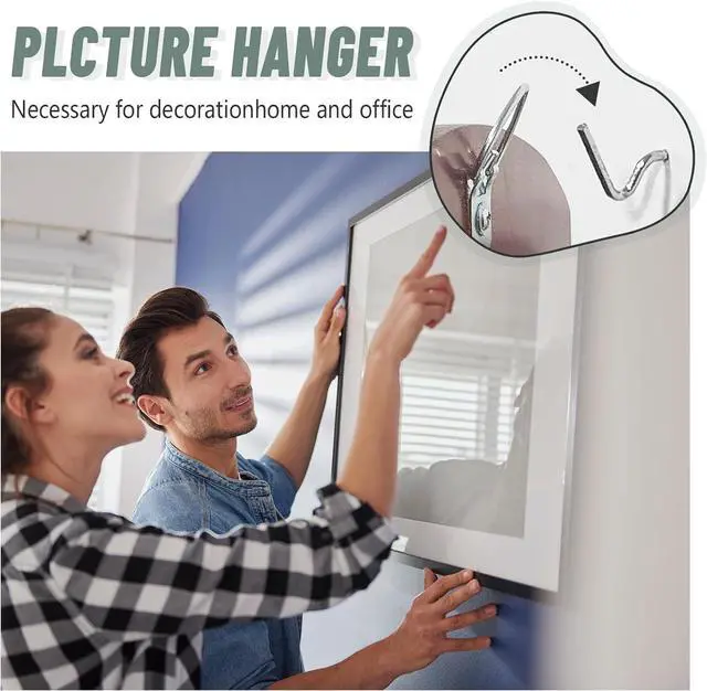 Alt view image 5 of 7 - FURHUA 20pcs Super Hook Picture Hangers and Office Pack, Drywall Hooks for Hanging Pictures, Wall Hooks, Picture Hangers, Picture Hanging KitHang Art, Clock, Shelves, Mirrors