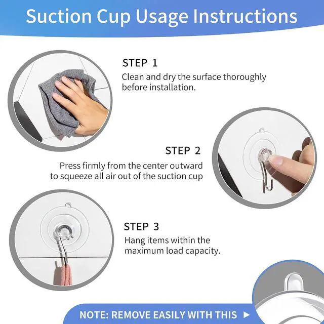 Alt view image 4 of 7 - 18 Pack Suction Cup Hooks Max Load 10LB, 1.77Inch Suction Cup Hook for Glass Window, Reusable, Suitable for Glass, Windows, Bathrooms, Kitchens, Tiles, Shower Cubicles