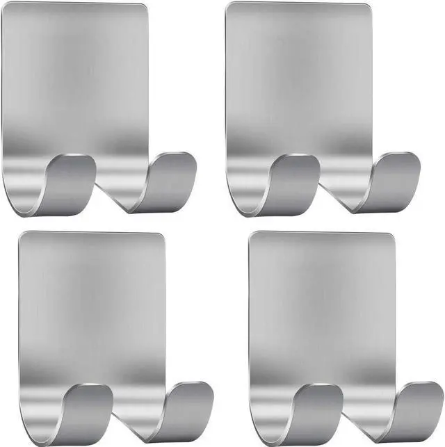 Main image of Deluxe Razor Holder for Shower-Hook Hanger Stand(4 Pack)Adhesive Stainless Steel Heavy Duty Utility Storage Hook,Shower Hook for Razor Bathroom Kitchen Organizer for Shaver Plug Robe Towel Loofah Coat