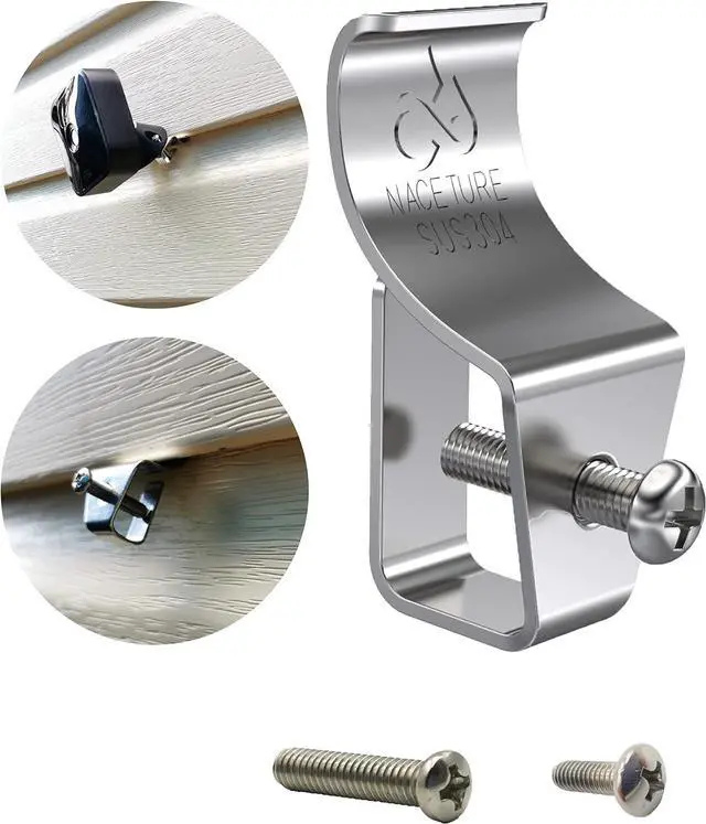 Main image of NACETURE Vinyl Siding Hooks with Screws, Siding Clip for Hanging 12 Pack