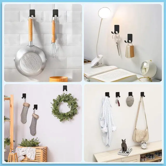 Alt view image 5 of 7 - VIS'V Shower Wall Adhesive Razor Holder for His and Hers, Black, 2 Pcs