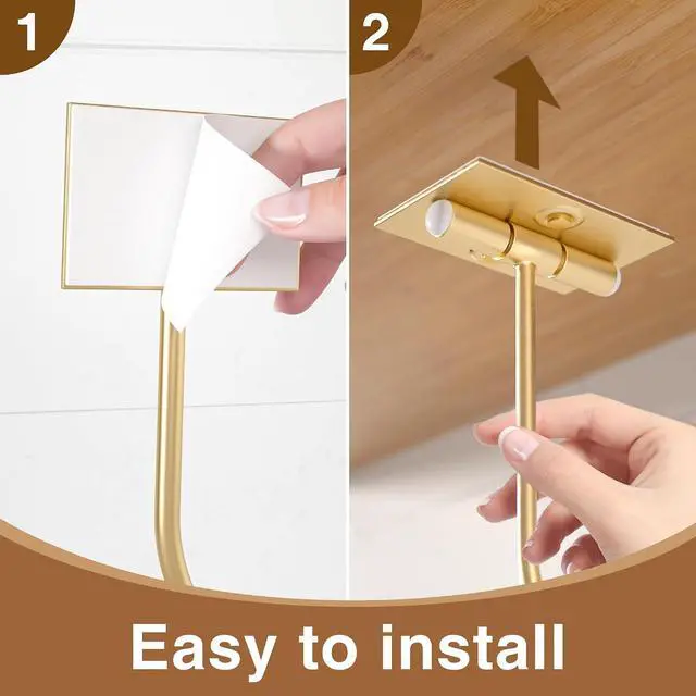 Alt view image 3 of 7 - Under Counter Banana Hook Foldable, Banana Holder Cabinet Shelf Hook,Gold