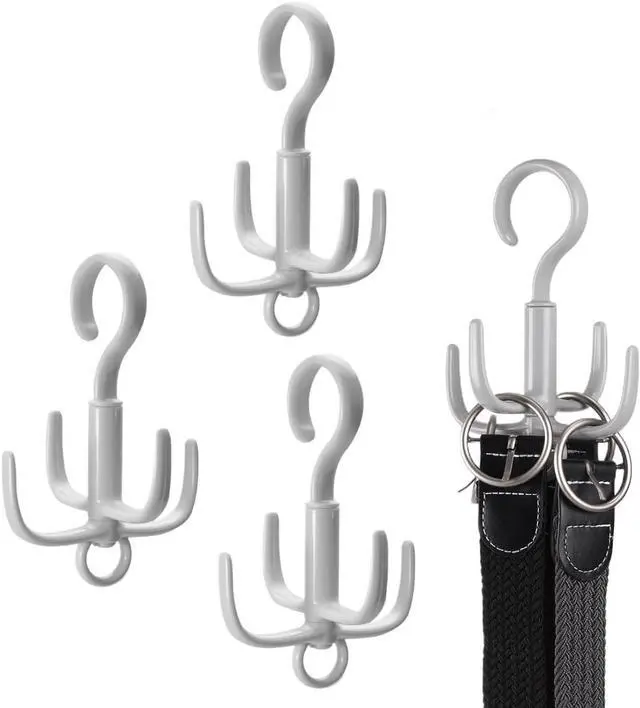 Main image of 4Pcs Belt Hanger, Tie Hanger, Belt Organizer for Closet (Gray)