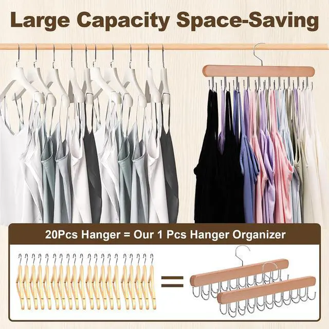 Alt view image 3 of 7 - 2 Pack Tank Top Hanger, Bra Hangers for Closet Organizer & Storage