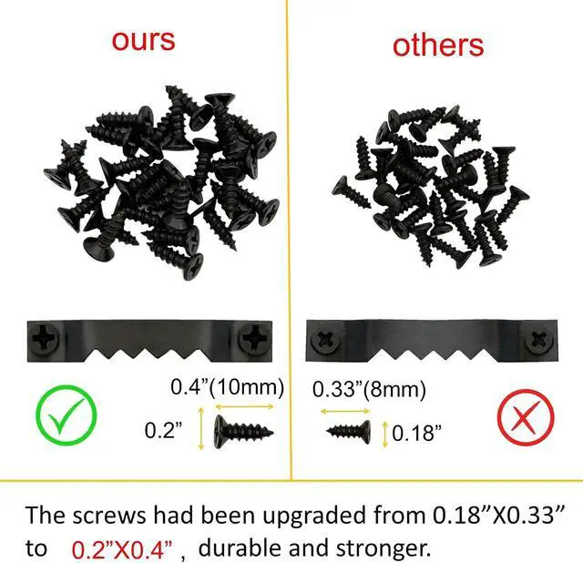 Alt view image 2 of 7 - 50 Pack Small Metal Sawtooth Picture Hangers with Screws (Black)