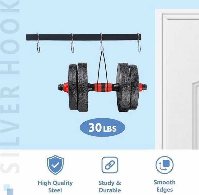 Alt view image 3 of 7 - Vantasii 10 Pack S Hooks for Hanging, Rustproof S-Shaped Hook with Safety Buckle Heavy Duty Metal S Hanging Hook for Clothes, Pots, Pans, Kitchen Utensil, Cubicle, Closet Rob, Bags(3.5 inch, Silvery)