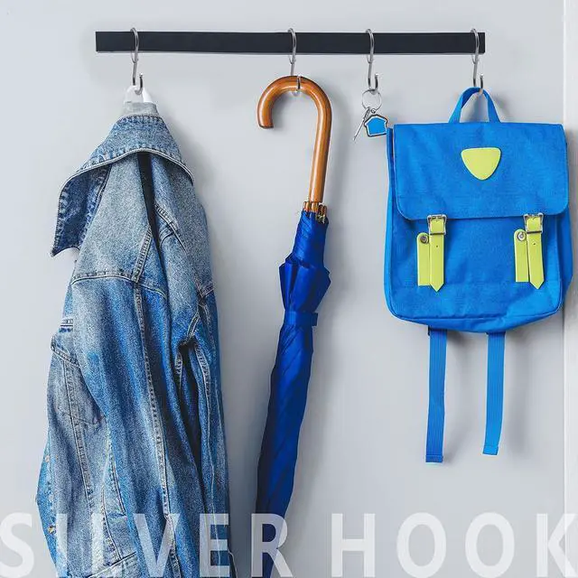 Alt view image 6 of 7 - Vantasii 10 Pack S Hooks for Hanging, Rustproof S-Shaped Hook with Safety Buckle Heavy Duty Metal S Hanging Hook for Clothes, Pots, Pans, Kitchen Utensil, Cubicle, Closet Rob, Bags(3.5 inch, Silvery)