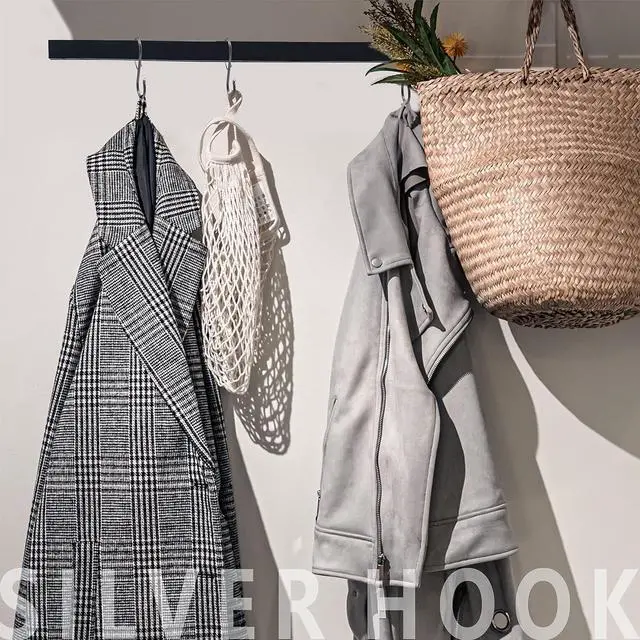 Alt view image 7 of 7 - Vantasii 10 Pack S Hooks for Hanging, Rustproof S-Shaped Hook with Safety Buckle Heavy Duty Metal S Hanging Hook for Clothes, Pots, Pans, Kitchen Utensil, Cubicle, Closet Rob, Bags(3.5 inch, Silvery)