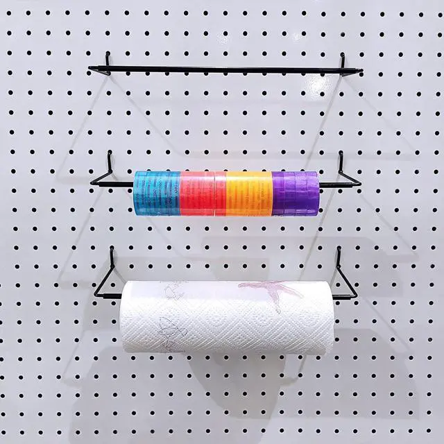 Main image of 5 Pack Extendable Pegboard Paper Towel Holder,Pegboard Hook for Workshop,Garage,Kitchen,Laundry Room,Bathroom etc.