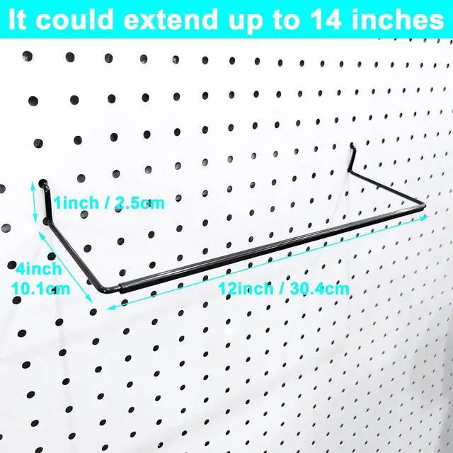 Alt view image 4 of 7 - 5 Pack Extendable Pegboard Paper Towel Holder,Pegboard Hook for Workshop,Garage,Kitchen,Laundry Room,Bathroom etc.