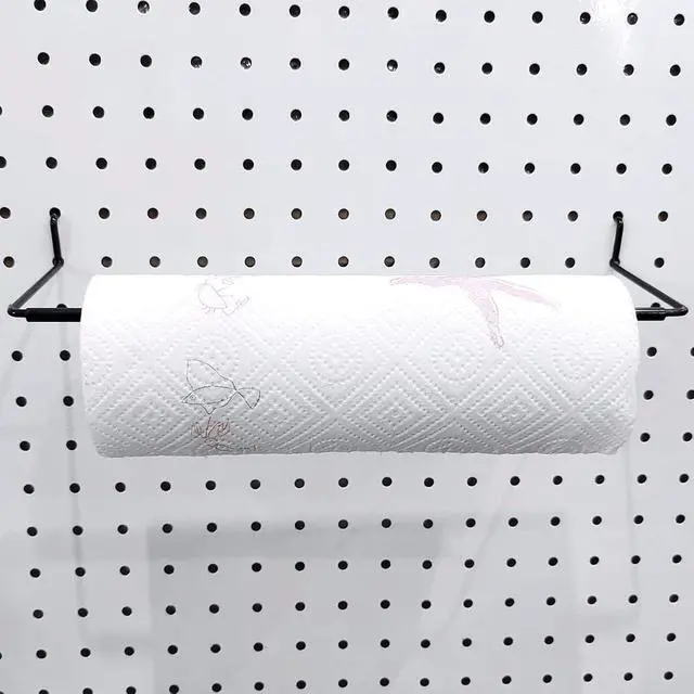 Alt view image 7 of 7 - 5 Pack Extendable Pegboard Paper Towel Holder,Pegboard Hook for Workshop,Garage,Kitchen,Laundry Room,Bathroom etc.