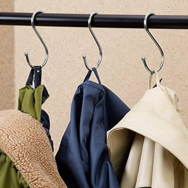Alt view image 4 of 5 - Lysas 20-Pack Round S Shaped Metal, Hooks Hangers for Kitchen, Bathroom, Bedroom and Office
