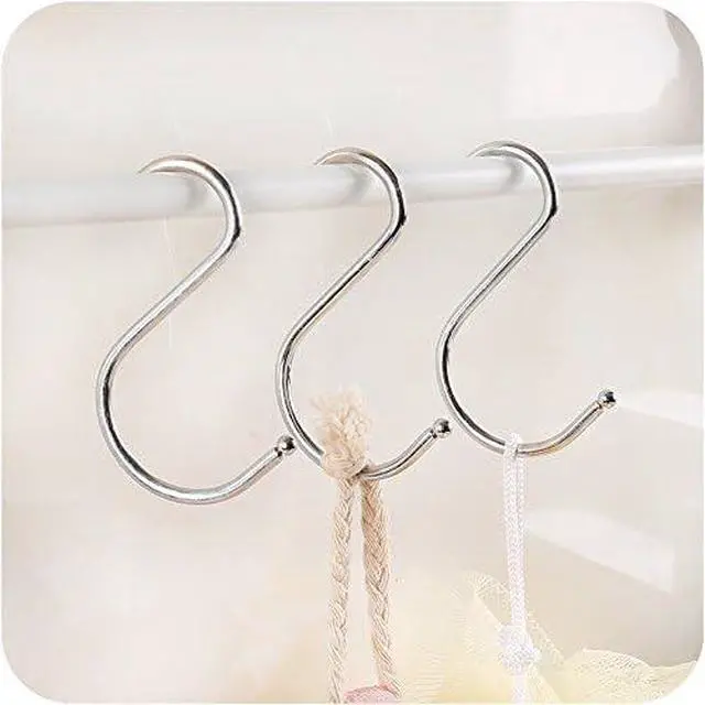 Alt view image 3 of 5 - Lysas 20-Pack Round S Shaped Metal, Hooks Hangers for Kitchen, Bathroom, Bedroom and Office