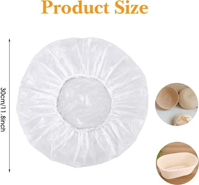 Alt view image 2 of 7 - 4 Pcs Reusable Bowl Covers, Bowl Covers For Bread Proofing 12" Elastic EVA Sourdough Bread Cover Shower Caps for Sourdough Breads Compatible with Round/Oval Banneton Baskets