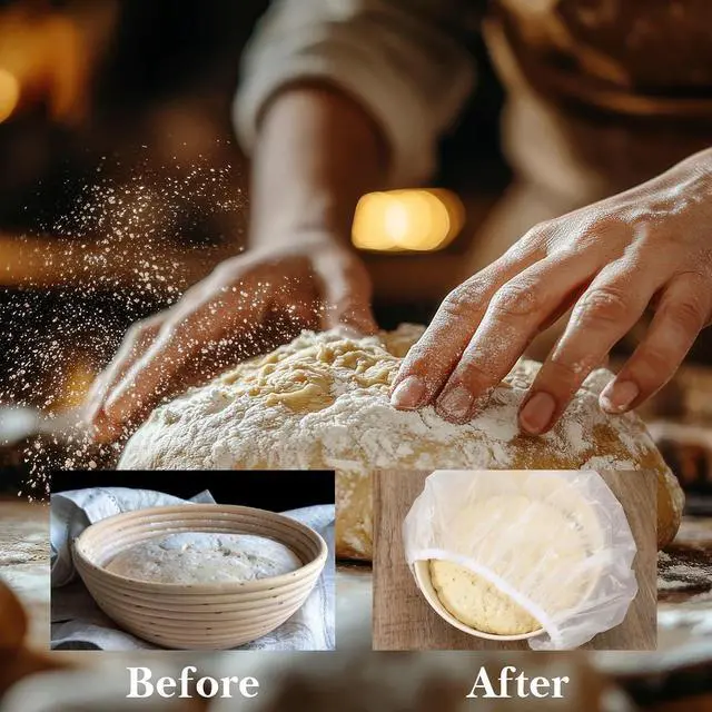Alt view image 4 of 7 - 4 Pcs Reusable Bowl Covers, Bowl Covers For Bread Proofing 12" Elastic EVA Sourdough Bread Cover Shower Caps for Sourdough Breads Compatible with Round/Oval Banneton Baskets