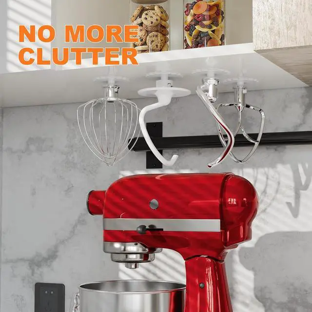 Alt view image 6 of 7 - 4 Pack Stand Mixer Attachment Holders for Kitchenaid Mixer Accessories