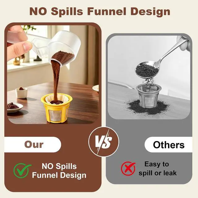 Alt view image 6 of 7 - Coffee & Protein Powder Scoop1 Pcs Coffee Scoop with Funnel Measuring Spoon 2 TBSP Capacity for Reusable K Cup Refiller,Protein Powder Sliding Spoon Prevents Spills Suitable Coffee,Tea etc(Clear)