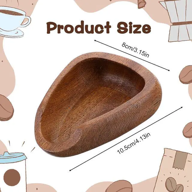 Alt view image 2 of 7 - Walnut Wood Espresso Accessories, Coffee Bean Dosing Cup, Wood Measuring Cups, Single Tray, Measuring Tool for Tea Enthusiasts, Bar Use, Camping Gym & Home Use, Static Reduction Precise Measuring