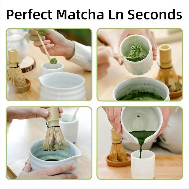 Alt view image 3 of 7 - Matcha Whisk and Holder - Chasen, Bamboo Matcha Whisk Set and Stand, Tea Spoon, Scoop, Japanese Traditional Matcha Tea Whisk Tools, Ceremony Gift