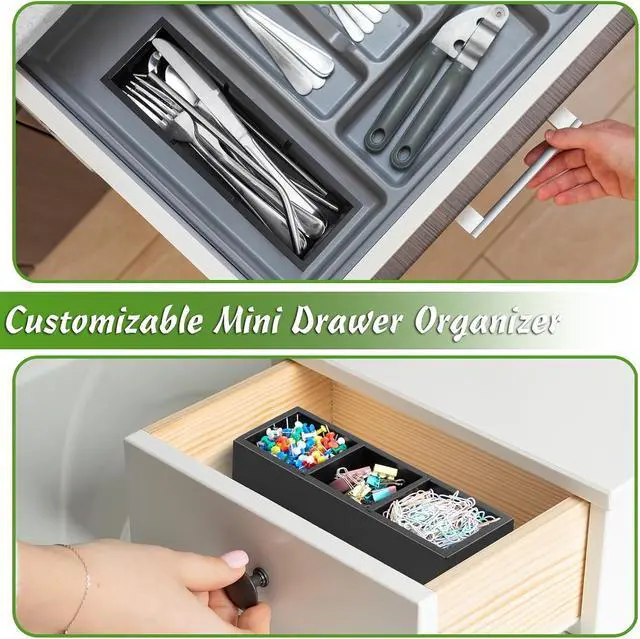 Alt view image 7 of 7 - DRASTAR Tea Bag Organizer, Black Wooden Tea Bag Holder, Tea Storage Containers with 3 Slots, Sugar Packet Holder, Tea Bag Caddy Box for Countertop
