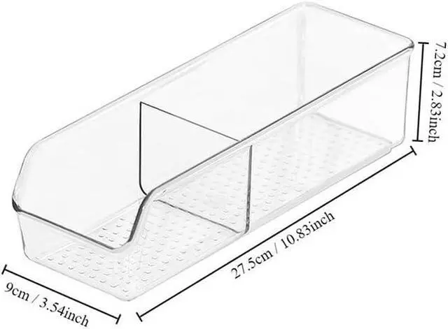 Alt view image 7 of 7 - Durable Clear Tea Bag Organizer,Large Capacity 2 Divided Section Tea Bag Holder,Multipurpose Plastic Tea Packet Drawer for Kitchen Cabinet Fridge