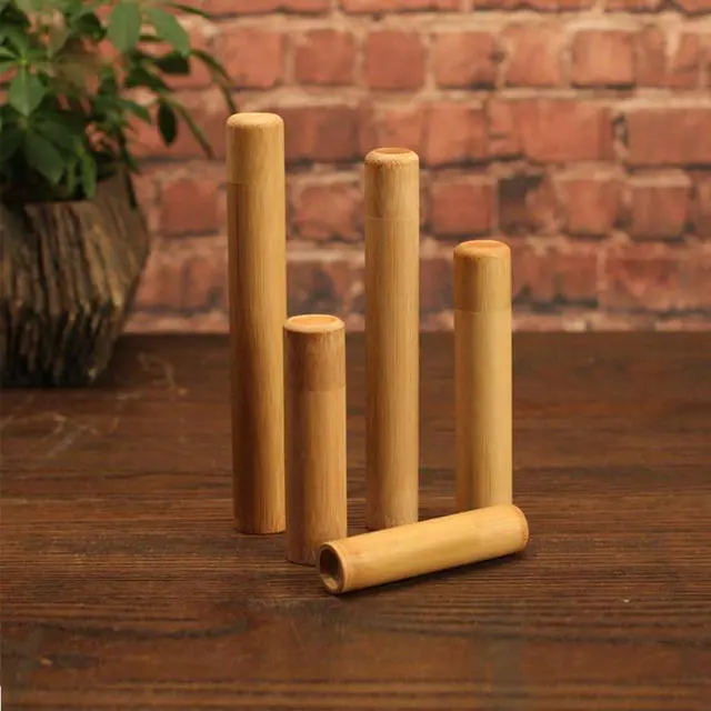 Alt view image 5 of 7 - Bamboo Tube Tea Box Airtight Small Container Spices Storage Jar With Lid 4 Size Handmade Bamboo Portable Round Tea Box Airtight Small Container Spices For Bags Organizer Gift Set Storage Boxes Wooden