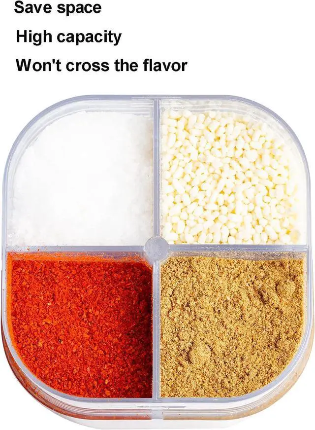 Alt view image 3 of 7 - 2 Pack Spice Container Salt and Pepper Seasoning Shaker Jars White Grey