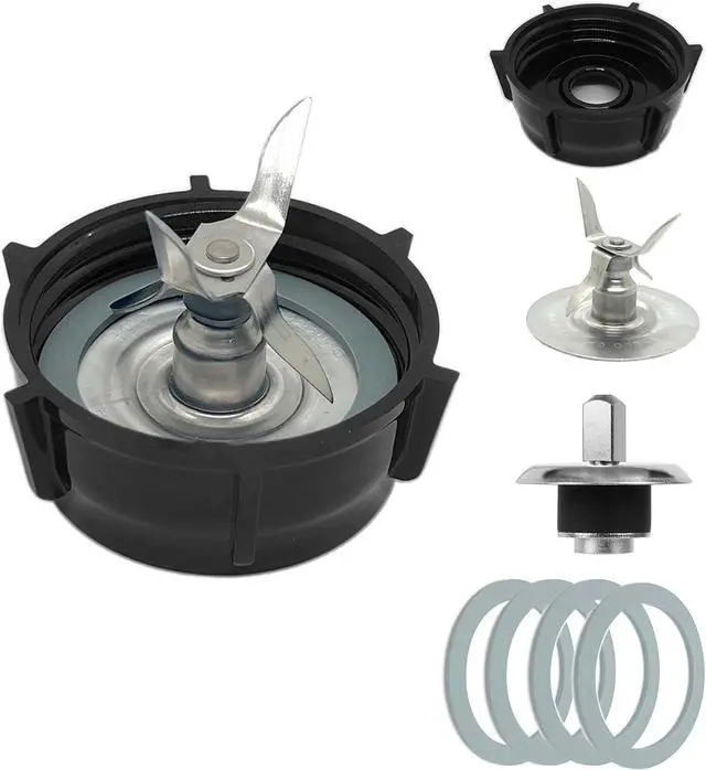 Main image of for Oster Blender Replacement Parts Kit - Ice Crusher Blade with Jar Base Cap, Coupling Stud Slinger Pin & 4 Rubber O Ring Sealing Gaskets