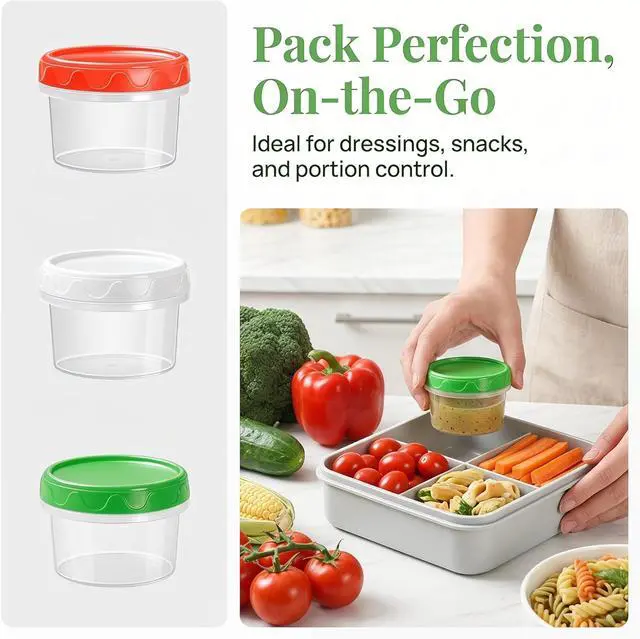 Alt view image 4 of 7 - EONJOE 2oz Airtight Small Plastic Food Storage Containers with Lids, 12pcs
