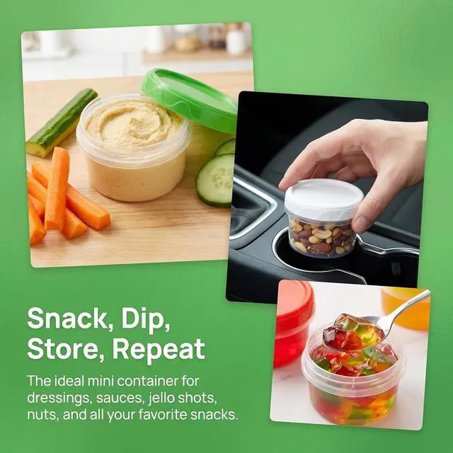 Alt view image 6 of 7 - EONJOE 2oz Airtight Small Plastic Food Storage Containers with Lids, 12pcs