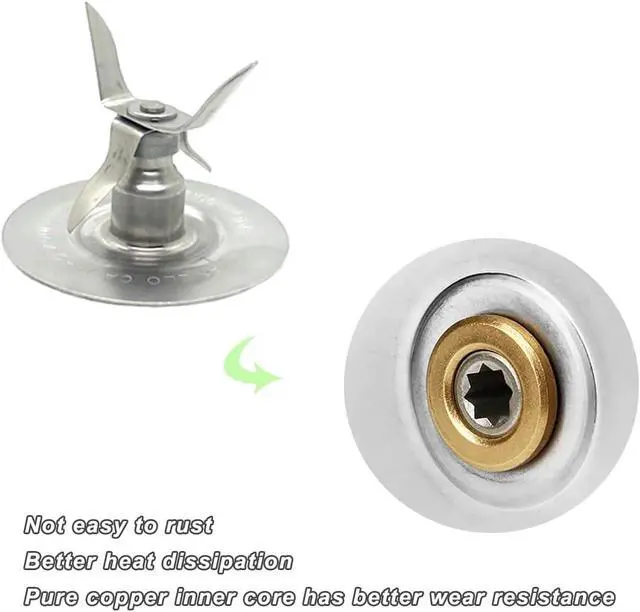 Alt view image 4 of 5 - for Oster Blender Replacement Parts Blender Ice Crusher Blade with Jar Base Cap and Two Rubber O Ring Sealing Ring Gasket, Compatible with Oster Osterizer Blenders Accessories