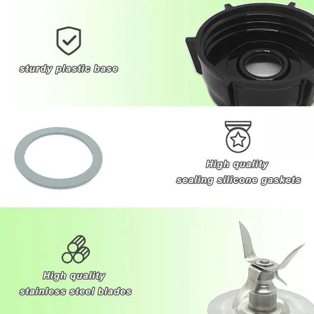 Alt view image 2 of 5 - for Oster Blender Replacement Parts Blender Ice Crusher Blade with Jar Base Cap and Two Rubber O Ring Sealing Ring Gasket, Compatible with Oster Osterizer Blenders Accessories