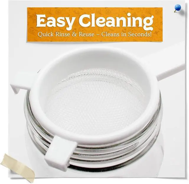 Alt view image 6 of 7 - Fermentaholics Nylon Mesh Strainer White Plastic Versatile Kitchen Strainer for Straining & Transferring Kefir, Kombucha, Canning, Tea, Juicing 2 Pack