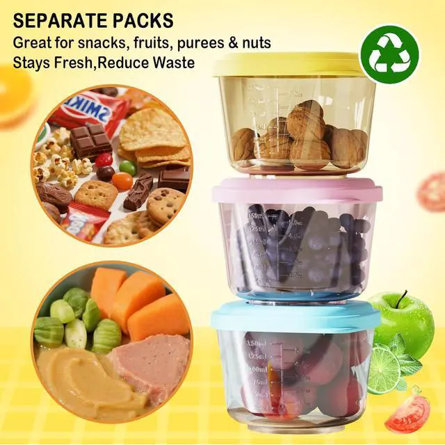 Alt view image 2 of 7 - Baby Food Containers: 5 oz Food Storage Jars with Lids (Freezer Safe)