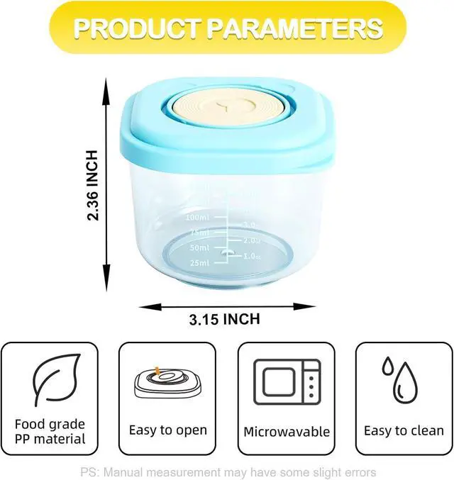 Alt view image 7 of 7 - Baby Food Containers: 5 oz Food Storage Jars with Lids (Freezer Safe)