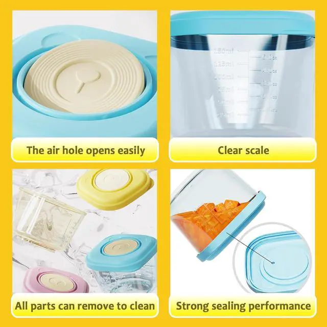 Alt view image 6 of 7 - Baby Food Containers: 5 oz Food Storage Jars with Lids (Freezer Safe)