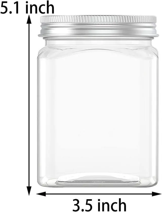 Alt view image 2 of 5 - 24 Oz Clear Plastic Jars 720mL Plastic Containers for Kitchen 2 Pack
