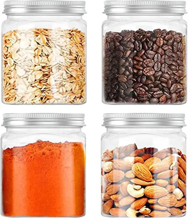 Alt view image 3 of 5 - 24 Oz Clear Plastic Jars 720mL Plastic Containers for Kitchen 2 Pack