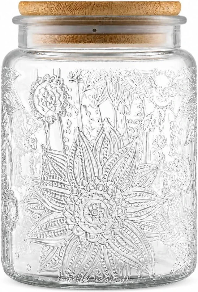 Main image of ANSQU Vintage Glass Jar with Lid, 23.7oz Coffee Canister